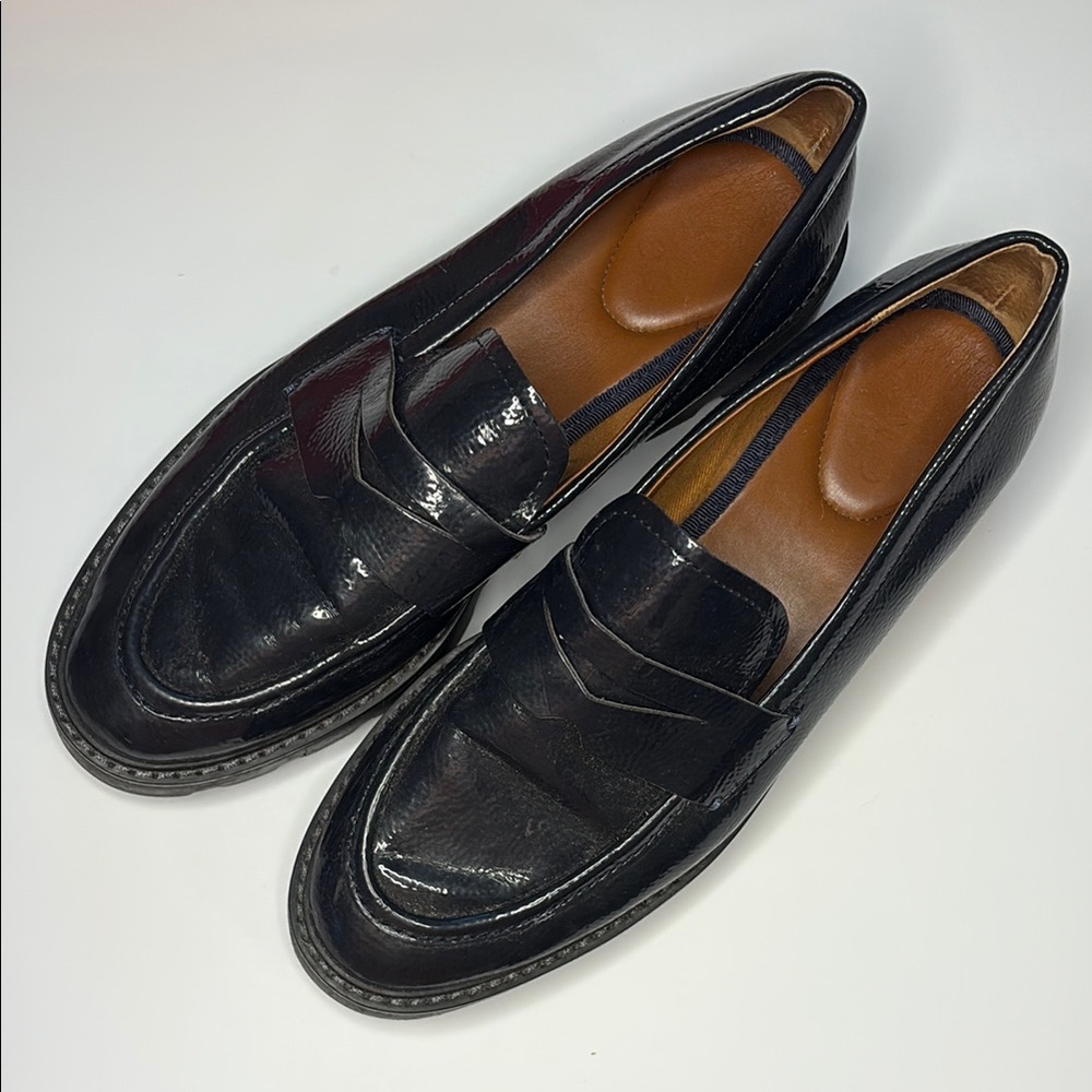 Franco Sarto Navy Blue Penny Loafers